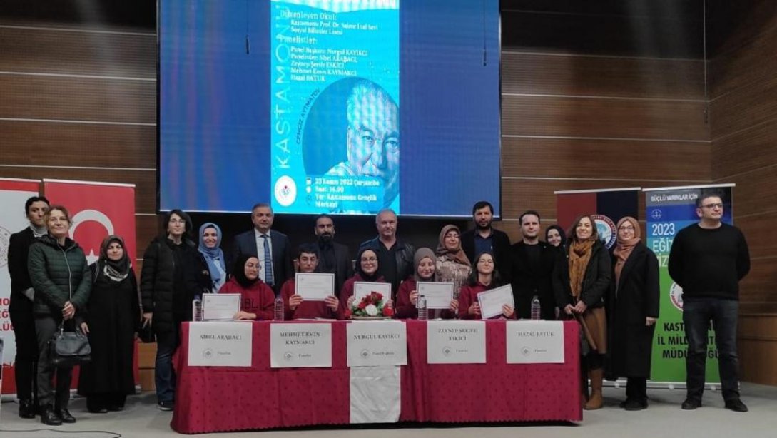  Prof. Dr. Saime  İnal Savi Sosyal Bilimler Lisesi Anadolu Mektebi Öğrencileri Cengiz Aytmatov Paneli Düzenledi