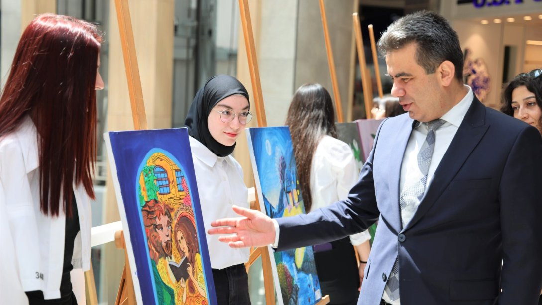 İl Millî Eğitim Müdürümüz Sayın Hasan Gümüş Mustafa Kaya Anadolu Lisesi Öğrencilerinin Hazırladığı Resim Sergisi'ne Katıldı