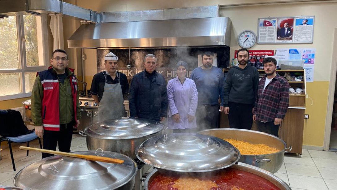 İl Millî Eğitim Müdürümüz, Afet Bölgesinde Mutfak Kurduğumuz Hatay Altınözü Sultan Abdülhamit Han MTAL'yi Ziyaret Etti